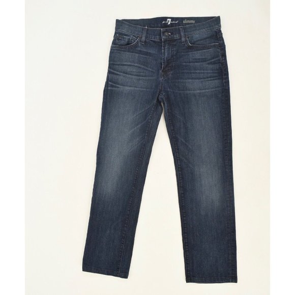 Mens 7 for All Mankind Dark Blue "Slimmy" Jeans - Picture 3 of 9